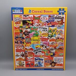 White Mountain Cereal Boxes Puzzle Complete